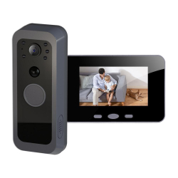 Visiophone Vidéo WiFi Avec Écran 4 Pouces Audio Bidirectionnel Détection PIR Double Batterie IP65