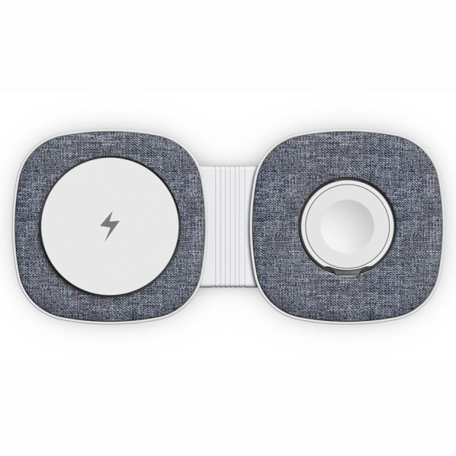 Chargeur Sans Fil Magnétique 3 En 1 15 W Pliable Avec Support Pour Téléphone Écouteurs Et Montre Gris Foncé - www.yonis-shop.com