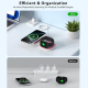 Chargeur Sans Fil Magnétique 3 En 1 15 W Pliable Avec Support Pour Téléphone Écouteurs Et Montre Gris Foncé - www.yonis-shop.com