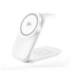 Chargeur Sans Fil Magnétique 3 En 1 Pour Smartphone Montre Connectée Et Écouteurs Rotation 360° Pliable 20 W