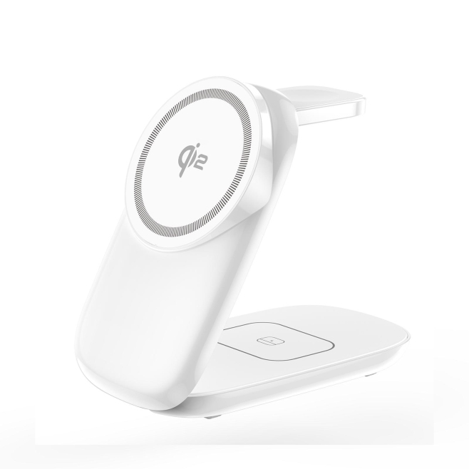 Chargeur Sans Fil Magnétique 3 En 1 Pour Smartphone Montre Connectée Et Écouteurs Rotation 360° Pliable 20 W - www.yonis-shop...