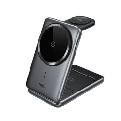 Station De Charge Sans Fil 3 En 1 Pour Smartphone Montre Connectée Et Écouteurs Support Magnétique Pliable Jusqu’à 15 W