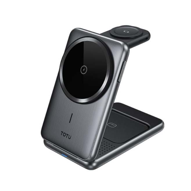 Station De Charge Sans Fil 3 En 1 Pour Smartphone Montre Connectée Et Écouteurs Support Magnétique Pliable Jusqu’à 15 W - www...