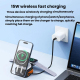 Chargeur Sans Fil Magnétique 3 En 1 15W Pliable Avec Câble Rétractable 80cm Et Support Ajustable Pour Bureau - www.yonis-shop...