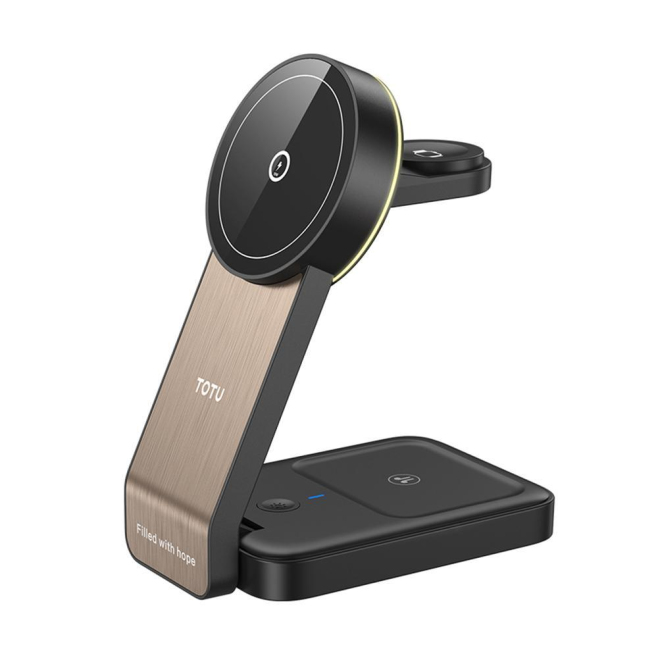 Chargeur Sans Fil 3 En 1 Pour Téléphone Écouteurs Et Montre Avec Alignement Magnétique Socle Pliable 15 W - www.yonis-shop.com