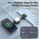 Chargeur Sans Fil Magnétique 3 En 1 Pliable 15 W Pour Smartphone Écouteurs Et Montre Avec Charge Simultanée Et Utilisation Av...