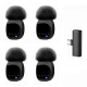 Système De Microphones Cravate Sans Fil UHF Avec 4 Micros Réduction Du Bruit Pour iPhone Et Android