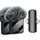 Microphone Cravate Sans Fil Bi-Canal Avec Réduction De Bruit Pour Smartphones USB-C Et 8 Pin 6 À 10 H D’Autonomie