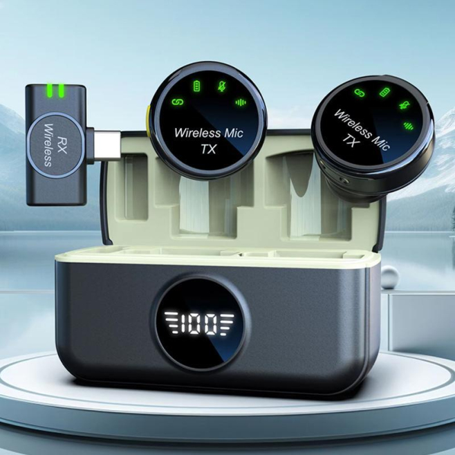 Microphone Sans Fil Cravate Type C Pour Streaming Réduction De Bruit Boîtier De Charge Autonomie 4 À 5 Heures - www.yonis-sho...