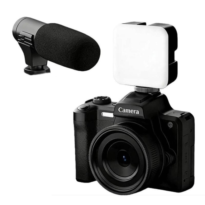 Caméscope Numérique 4K Portable Pour Photo Et Vidéo 68 MP Avec Microphone Et Éclairage D’appoint - www.yonis-shop.com