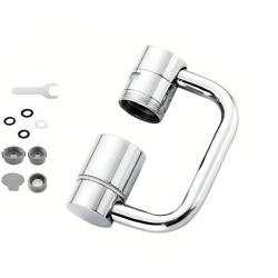 Rallonge De Robinet De Cuisine Anti Éclaboussures Rotative 1080° 2 Modes De Jet Compatible Filetage 22 Et 24 Mm
