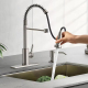 Robinet De Cuisine À Ressort Noir Mitigeur Eau Chaude Et Froide Douchette Extractible 2 Jets Corps En Laiton Épais - www.yoni...
