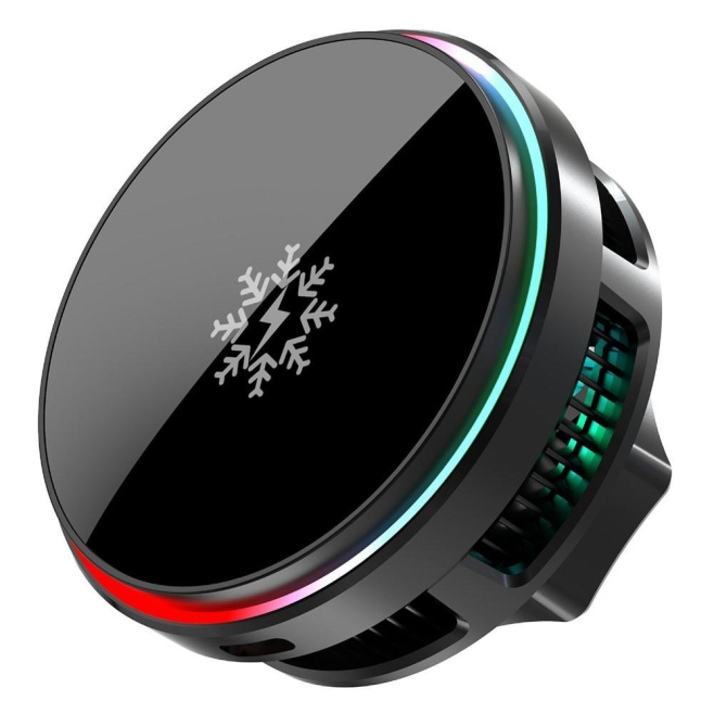 Support De Téléphone Voiture Magnétique Avec Chargeur Sans Fil 15W Et Refroidissement Actif RGB Qi - www.yonis-shop.com