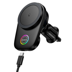 Support Téléphone Voiture Pour Grille D’Aération Magnétique Rotatif Avec Charge Sans Fil Et Refroidissement À Air