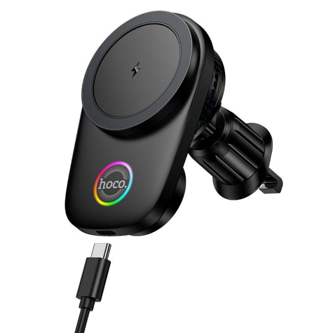Support Téléphone Voiture Pour Grille D’Aération Magnétique Rotatif Avec Charge Sans Fil Et Refroidissement À Air - www.yonis...
