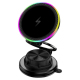 Chargeur Sans Fil Magnétique Pour Voiture 15 W Avec Fixation À Ventouse Éclairage RGB Et Rotation À 360° Compatible MagSafe Qi