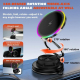 Chargeur Sans Fil Magnétique Pour Voiture 15 W Avec Fixation À Ventouse Éclairage RGB Et Rotation À 360° Compatible MagSafe Q...