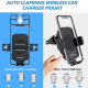 Support De Téléphone Voiture Avec Chargeur Sans Fil 5 À 15 W Rotation 360° Bras Télescopique Verrouillage Automatique - www.y...