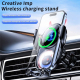 Support De Voiture Avec Chargeur Sans Fil Magnétique 15W Fixation Grille D’Aération Compatible Qi Et Éclairage Ambiant - www....