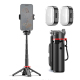 Perche À Selfie Portable À 4 Pieds Avec Télécommande Bluetooth Et 2 Lampes LED Extensible 410 Mm Android iOS