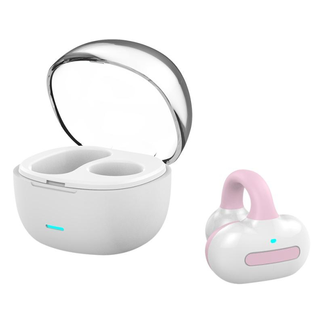 Écouteurs Bluetooth À Clip À Conduction Osseuse Rose Avec Réduction De Bruit ENC 4 Micros Autonomie 10 À 12 H IPX5 - www.yoni...