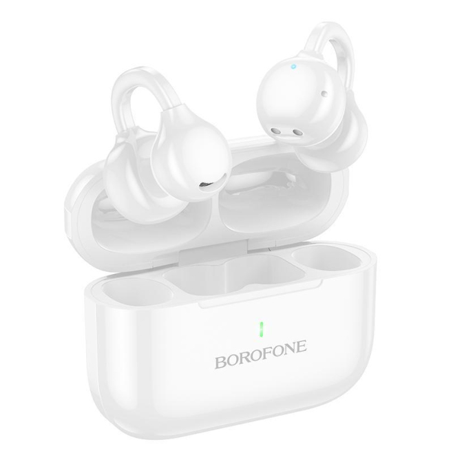 Écouteurs True Wireless À Clip Bluetooth 5.4 Autonomie 6 Heures Boîtier 300 mAh Design Pont En C Blanc - www.yonis-shop.com