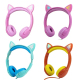 Casque Audio Enfant Filaire Avec Oreilles De Chat Lumineuses RGB Limitation 85 D B Partage Audio Jack 3 5 Mm Câble 1 2 M - ww...