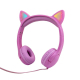 Casque Audio Enfant Filaire Avec Oreilles De Chat Lumineuses RGB Limitation 85 D B Partage Audio Jack 3 5 Mm Câble 1 2 M - ww...
