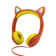 Casque Audio Enfant Filaire Avec Oreilles De Chat Lumineuses RGB Limitation 85 D B Partage Audio Jack 3 5 Mm Câble 1 2 M - ww...