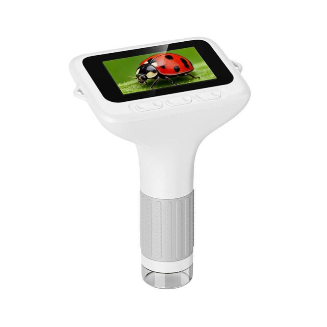 Microscope Numérique Portable Pour Enfants Écran IPS 3 Pouces Résolution 1080P Grossissement 50 À 1000x 8 LED Réglables - www...