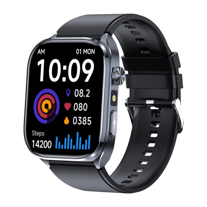 Montre Connectée De Santé Avec Écran 2 Pouces ECG Appels Bluetooth Suivi Cardiaque Autonomie De 4 À 6 Jours Android IOS - www...