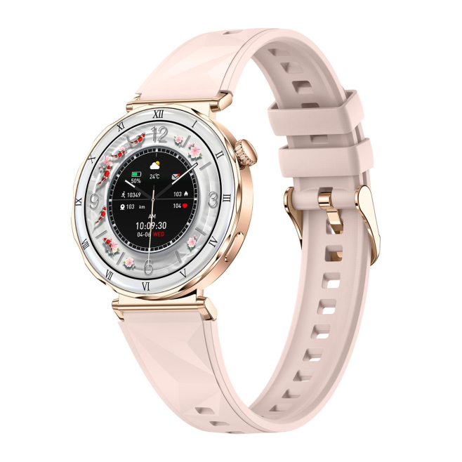 Montre Connectée Sport Femme Écran AMOLED 1,19 Pouce Appels Bluetooth 21 Modes Sport Cardio 24H Suivi Santé - www.yonis-shop.com