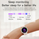 Montre Connectée Sport Femme Écran AMOLED 1,19 Pouce Appels Bluetooth 21 Modes Sport Cardio 24H Suivi Santé - www.yonis-shop.com