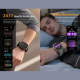 # Montre Connectée Avec Appels Bluetooth Écran Tactile 1,83 Pouce IP68 Et Mesure Cardiaque Paree en Silicone Gris Argenté - w...