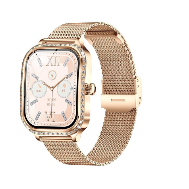 Montre Connectée Fitness Avec Écran Tactile 1.75 Pouce Suivi Cardiaque Pression Artérielle Oxygène Sanguin IP68 iOS Android -...