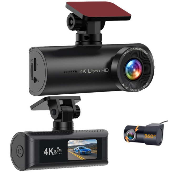 Dashcam Voiture Double Enregistrement 4K WiFi Vision Nocturne Starlight Contrôle Par Application Carte Micro SD 256 Go - www....