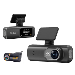 Dashcam Voiture Double Caméra 4K 1080P WiFi Vision Nocturne Connexion Smartphone