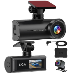 Caméra Embarquée Voiture 4K WiFi Double Enregistrement Avant Arrière GPS Vision Nocturne Application Mobile