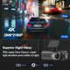 Dashcam Voiture Double Caméra 4K 1080P Avant Arrière WiFi GPS Vision Nocturne Smartphone - www.yonis-shop.com