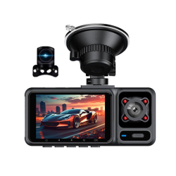 Caméra Embarquée 3 Canaux Pour Voiture Avec WiFi Vidéo 4K Vision Nocturne Et Surveillance Parking