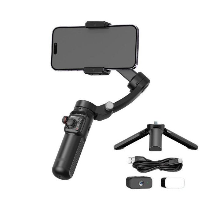 Stabilisateur Gimbal Smartphone 3 Axes Avec Suivi Facial Reconnaissance D’objet Télécommande Bluetooth Et Trépied - www.yonis...