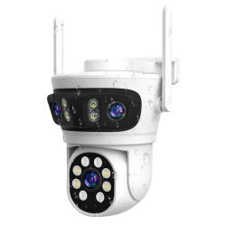Caméra Dôme De Surveillance Extérieure PTZ 2K 3MP Triple Lentille Vision Nocturne IP65