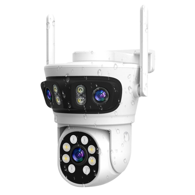 Caméra Dôme De Surveillance Extérieure PTZ 2K 3MP Triple Lentille Vision Nocturne IP65 - www.yonis-shop.com