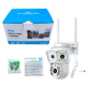 Caméra De Surveillance 3 Écrans 1080p Avec Vision Nocturne Double Éclairage Rotation PTZ 355° Et Stockage Cloud TF 128 Go - w...