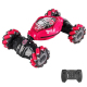 Voiture Télécommandée Cascadeuse Rose Avec Éclairage Rechargeable 2.4G Conduite Sur Deux Faces Et 50 Mètres De Portée