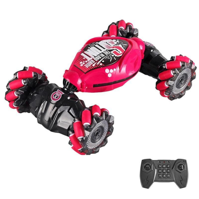 Voiture Télécommandée Cascadeuse Rose Avec Éclairage Rechargeable 2.4G Conduite Sur Deux Faces Et 50 Mètres De Portée - www.y...
