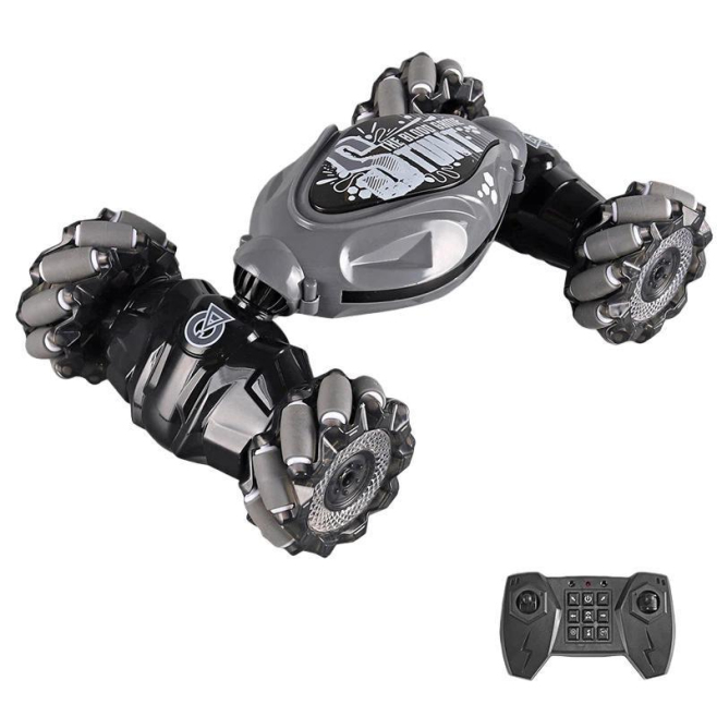Voiture Télécommandée Tout Terrain À Cascades Rechargeable Avec Conduite Sur Deux Faces Éclairage Et Télécommande 2.4 GHz - w...