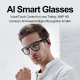 Lunettes Intelligentes IA Pour Traduction Appels Et Enregistrement Caméra 8 MP Vidéo 1080p Lentilles Photochromiques Tactiles...
