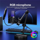 Microphone USB À Condensateur Pour Streaming Et Enregistrement RGB Cardioïde Avec Bras Articulé - www.yonis-shop.com