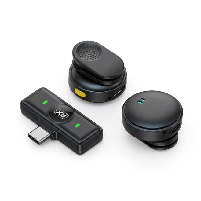 Microphone Cravate Sans Fil Pour Interviews Et Présentations Réduction Du Bruit Récepteur USB-C Autonomie De Plus De 12 Heure...